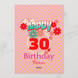 Custom Age & Name Vibrant Birthday Party Invitation