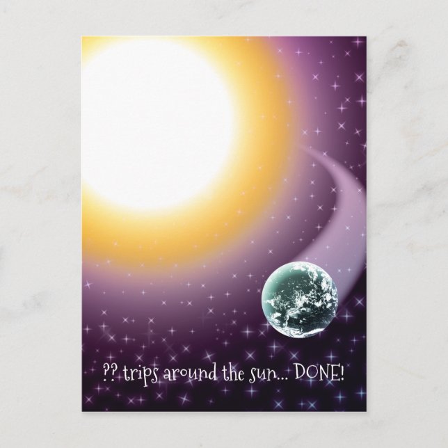 Custom Age Orbits Around the Sun Postcard (Front)