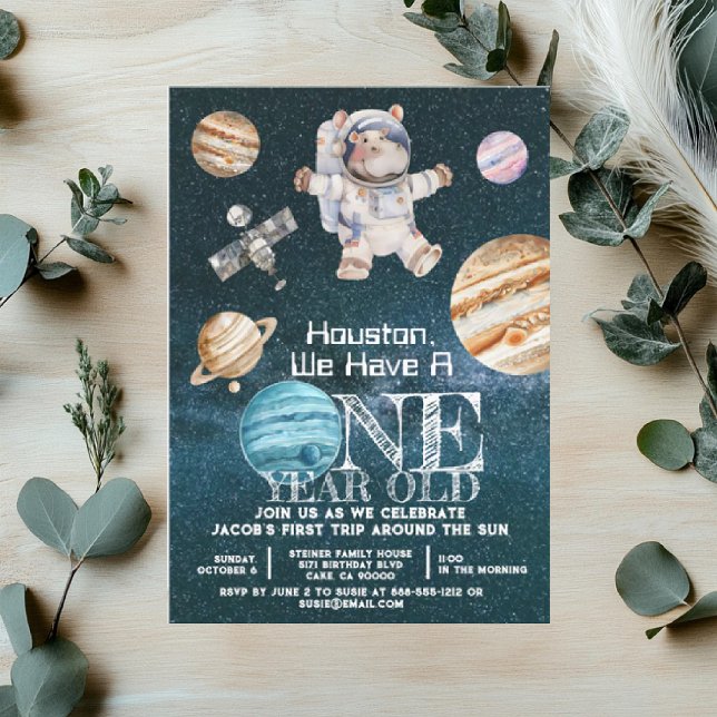 Custom Age Outer Space Astronaut Birthday  Invitation (Creator Uploaded)