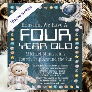 Custom Age Outer Space Birthday Party Invitation
