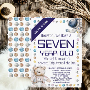 Custom Age Outer Space Birthday Party Invitation