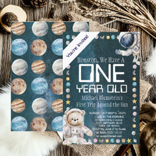 Custom Age Outer Space Birthday Party Invitation