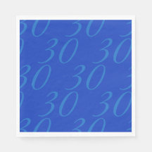 Custom Age Paper Napkins - Royal Blue, for Kids