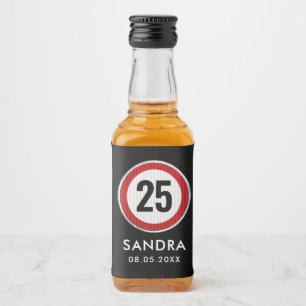 CUSTOM AGE Speed limit road sign birthday Liquor Bottle Label