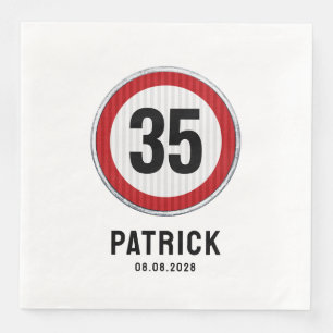 CUSTOM AGE speed limit sign birthday party Napkin