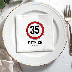 CUSTOM AGE speed limit sign birthday party Napkin