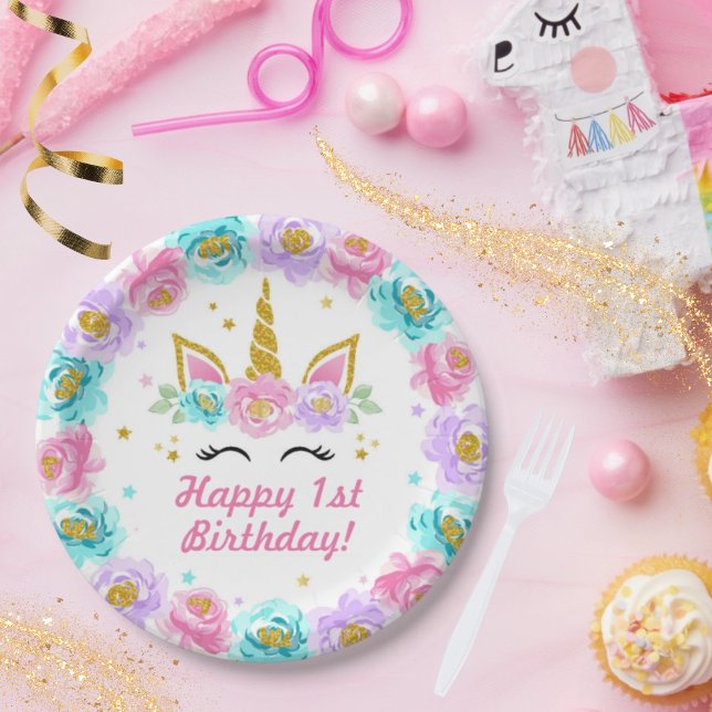 Custom Age Unicorn Birthday Plate (Creator Uploaded)