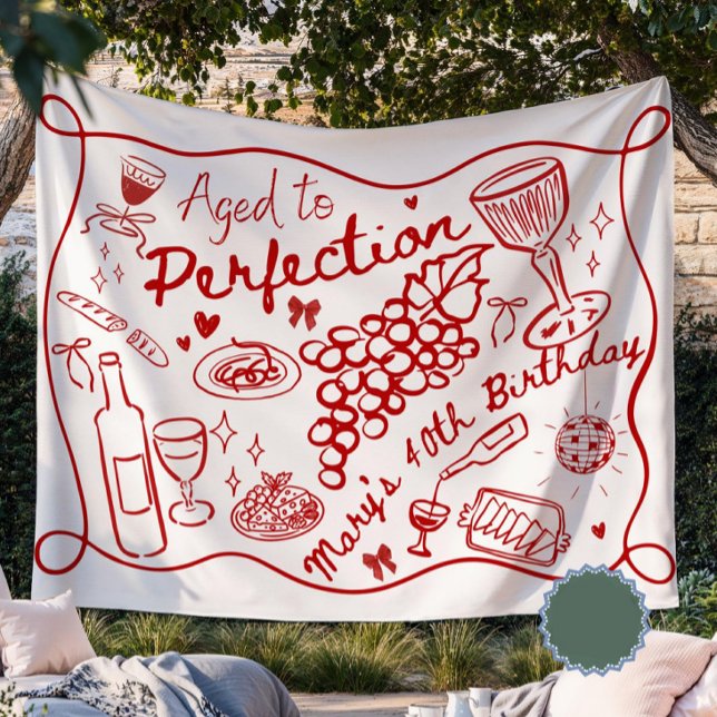 Custom Aged to Perfection Backdrop for Wine  Tapestry (Creator Uploaded)