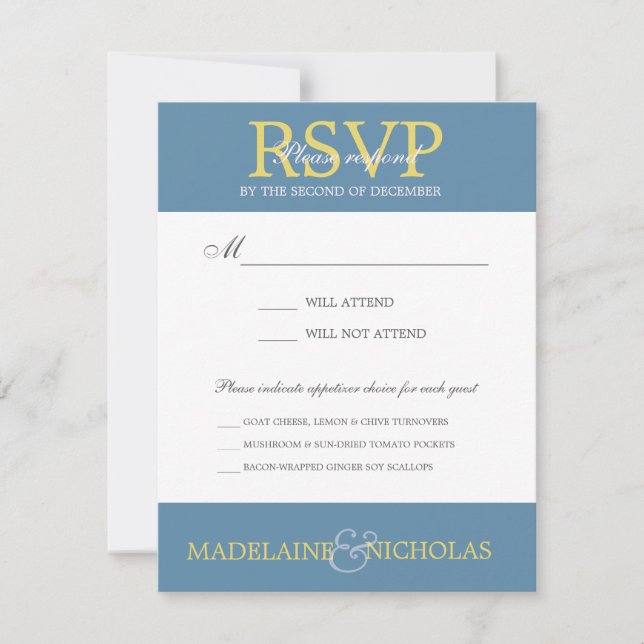 Custom air force modern wedding RSVP (Front)