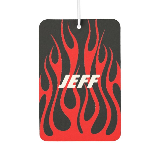 Custom Air Freshener - Fire Flames Name (Front)