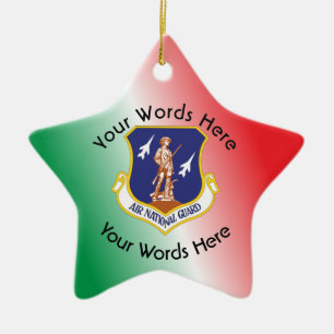Custom Air National Guard Shield Ceramic Ornament