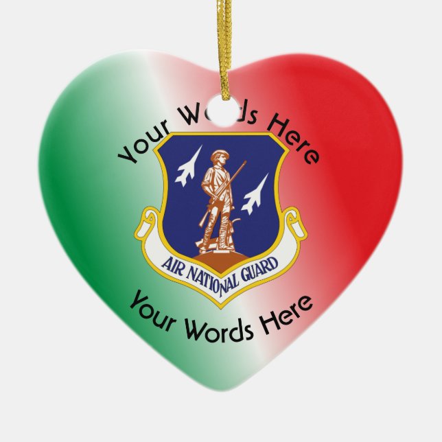 Custom Air National Guard Shield Ceramic Ornament (Front)