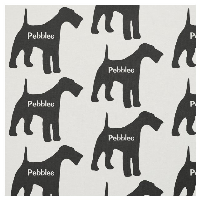 Custom Airedale Terrier Dog Silhouette Fabric (Swatch)