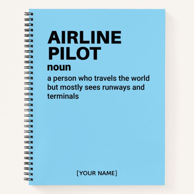 Custom Airline Pilot Definition Notebook (Front)