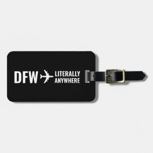 Custom Airport Code Funny Black Luggage Tag