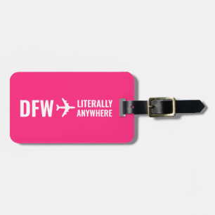 Custom Airport Code Funny Pink Luggage Tag