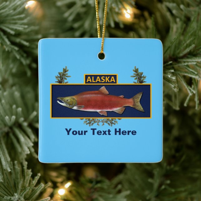 Custom Alaska Combat Fisherman Badge Ceramic Ornament (Tree)