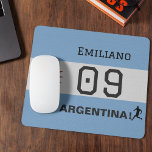 Custom Albiceleste Sun Flag Athlete Graphic Mouse Pad<br><div class="desc">Bring the championship spirit of the Albiceleste to your workspace with this vibrant national flag-themed surface. Featuring the iconic blue and white stripes and the golden Sun of May, this desk essential is crafted for fans who take their national pride as seriously as their performance. Whether you are gaming or...</div>