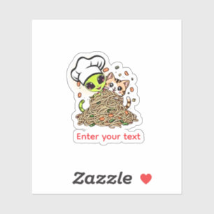 Custom Alien Chef Cat Ramen Kawaii Design