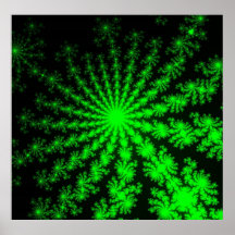 Custom Alien Fractal Burst Poster