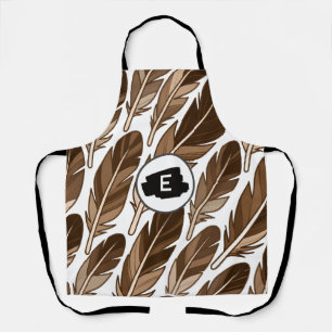 Custom All-Over Print Apron – Boho Monogram Brown