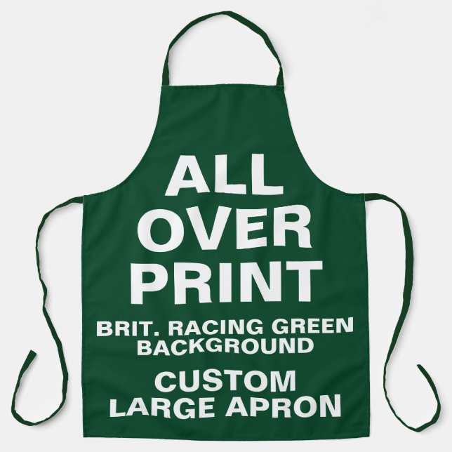 Custom All Over Print Large Apron RACING GREEN (Front)