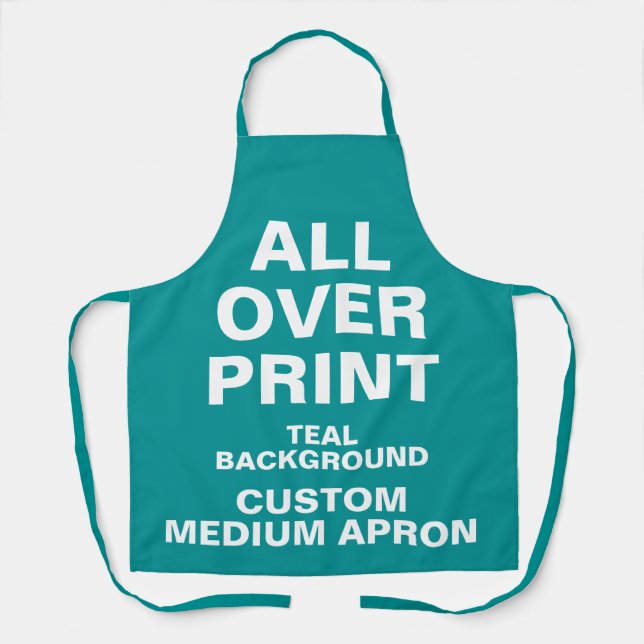 Custom All Over Print Medium Apron TEAL (Front)