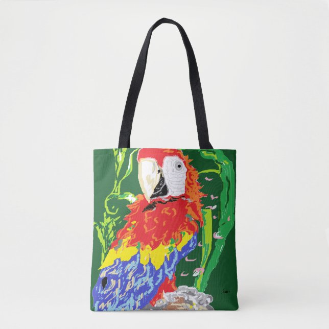 Custom All-Over-Print Tote Bag/A Parrot (Front)