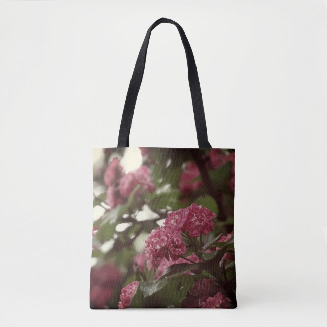 Custom All-Over-Print Tote Bag Pink Blossoms (Front)
