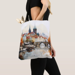 Custom All-Over-Print Tote Bag Prague