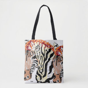 Custom All-Over-Print Tote Bag/Zebras