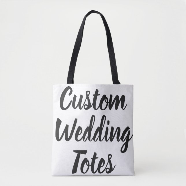 Custom All Over Print Wedding Tote Blank Template Bag (Front)