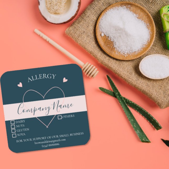 Custom Allergy Advice Label – Handmade Products (Creator Uploaded)