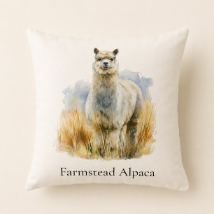 Custom Alpaca Country Cottage Accent Throw Pillow