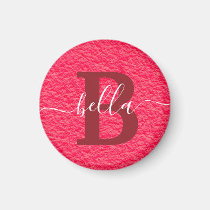 Custom Alphabets Letters With Pink Background Magnet