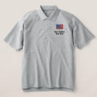 Custom American Flag Embroidered Golf Shirt