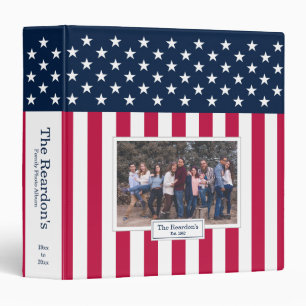 Custom American Flag Family Photo Album Binder