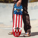 Custom American Flag Patriotic Personalized Skateboard<br><div class="desc">Show your American pride or give a special gift with this USA American Flag skateboard in a distressed worn grunge design. This united states of america flag skateboard design with stars and stripes in red white and blue is perfect for fourth of July parties, Memorial day party , family reunions,...</div>