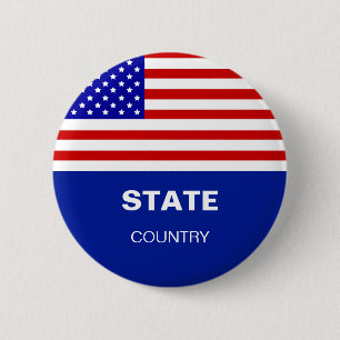 Custom American Flag & Personalized Text 2 Inch Round Button
