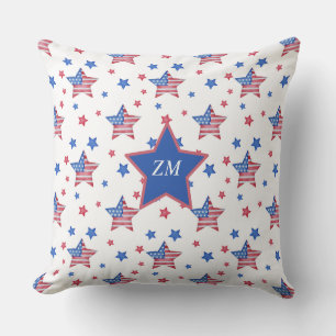 Custom American Flag Star Blue Red White Throw Pil Pillow