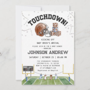 Custom American football Baby Shower Invitation