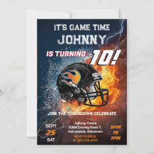 Custom American Football Birthday Invitation