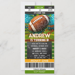Custom American Football Ticket birthday party Invitation