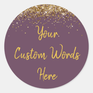 Custom Amethyst Customized Birthday Party Favour Classic Round Sticker