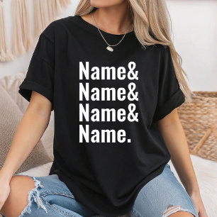Custom Ampersand Names List Personalized Matching T-Shirt