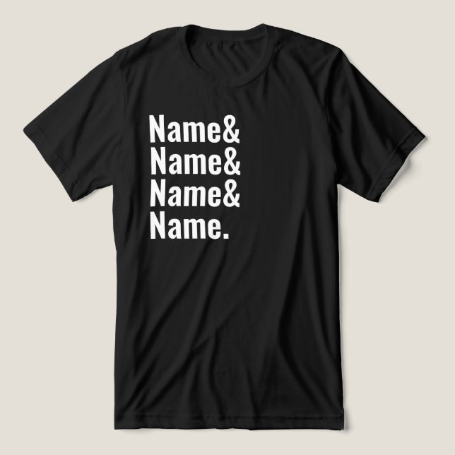 Custom Ampersand Names List Personalized Matching Tri-Blend Shirt (Design Front)