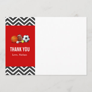 Custom an all-star sport birthday thank you card