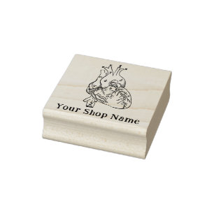 Custom Anatomical Heart Small Business Rubber  Rubber Stamp