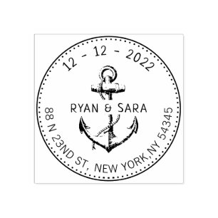 Custom Anchor Round Address Rubber Stamp