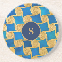 Custom Ancient Egyptian Monogram Blue Gold